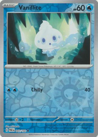 Scarlet & Violet Paradox Rift : 043/182 - Vanillite - Common Reverse Holo