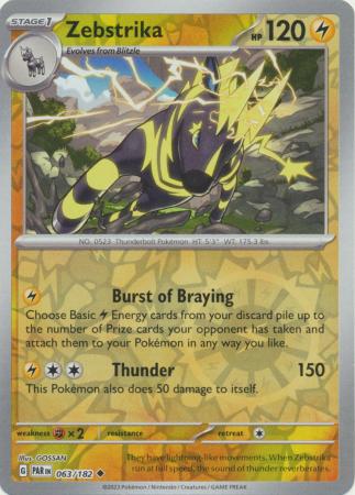 Scarlet & Violet Paradox Rift : 063/182 - Zebstrika - Uncommon Reverse Holo
