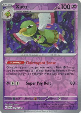 Scarlet & Violet Paradox Rift : 072/182 - Xatu - Holo Rare Reverse Holo