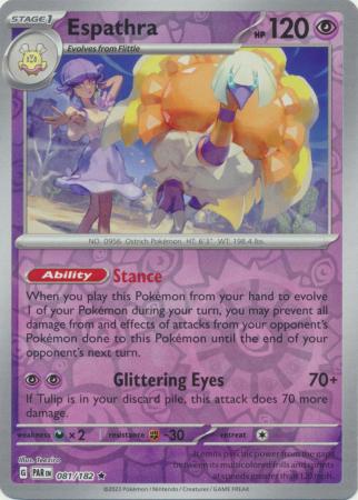 Scarlet & Violet Paradox Rift : 081/182 - Espathra - Holo Rare Reverse Holo