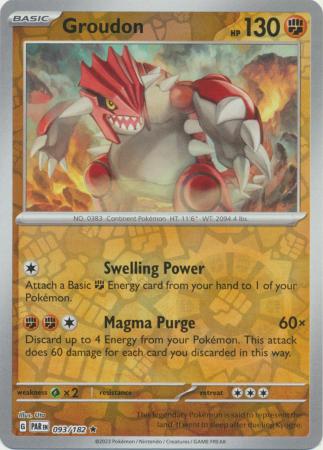 Scarlet & Violet Paradox Rift : 093/182 - Groudon - Holo Rare Reverse Holo