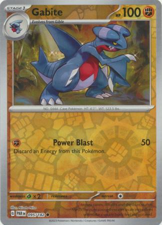 Scarlet & Violet Paradox Rift : 095/182 - Gabite - Uncommon Reverse Holo