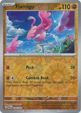 Scarlet & Violet Paradox Rift : 106/182 - Flamigo - Common Reverse Holo