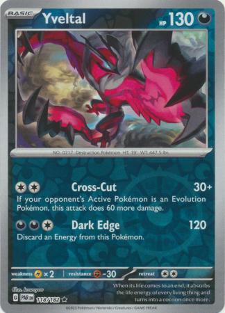 Scarlet & Violet Paradox Rift : 118/182 - Yveltal - Holo Rare Reverse Holo