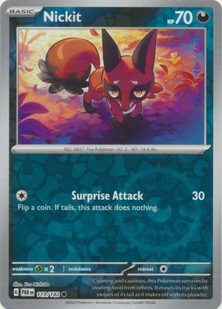 Scarlet & Violet Paradox Rift : 119/182 - Nickit - Common Reverse Holo