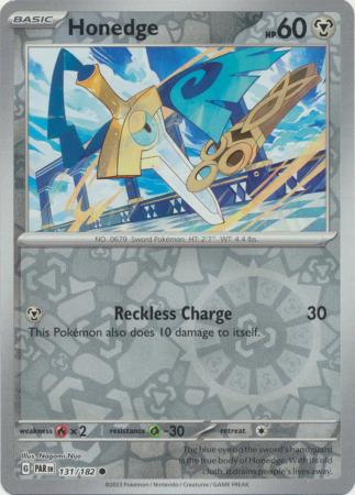 Scarlet & Violet Paradox Rift : 131/182 - Honedge - Common Reverse Holo