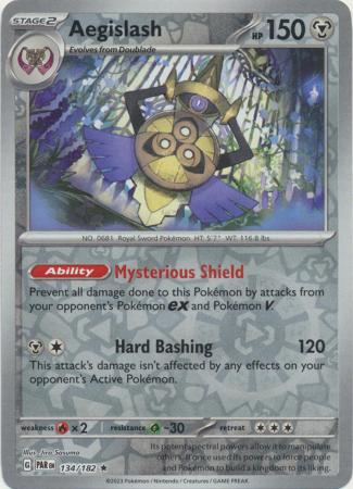 Scarlet & Violet Paradox Rift : 134/182 - Aegislash - Holo Rare Reverse Holo