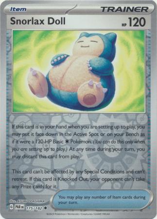 Scarlet & Violet Paradox Rift : 175/182 - Snorlax Doll - Uncommon Reverse Holo