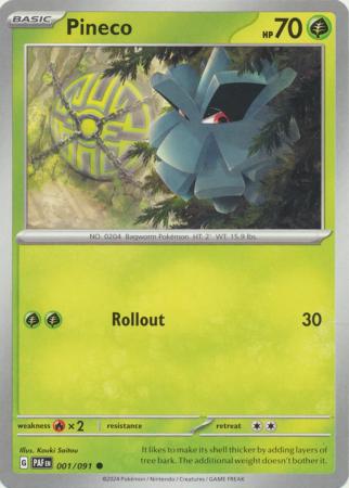 Scarlet & Violet: Paldean Fates : 001/091 - Pineco - Common