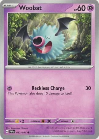 Scarlet & Violet: Paldean Fates : 032/091 - Woobat - Common