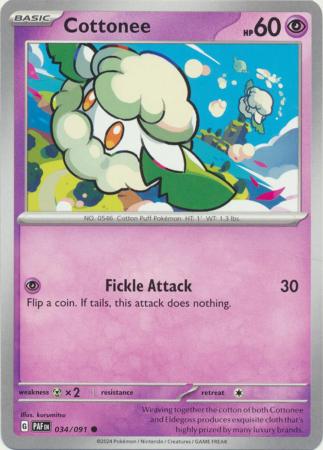 Scarlet & Violet: Paldean Fates : 034/091 - Cottonee - Common