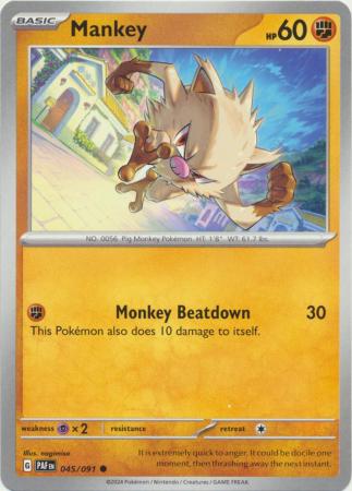 Scarlet & Violet: Paldean Fates : 045/091 - Mankey - Common
