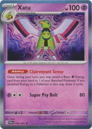 Scarlet & Violet: Paldean Fates : 026/091 - Xatu - Holo Rare