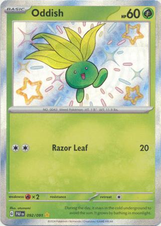 Scarlet & Violet: Paldean Fates : 092/091 - Oddish - Shiny Rare
