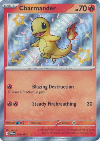 Scarlet & Violet: Paldean Fates : 109/091 - Charmander - Shiny Rare