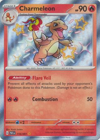 Scarlet & Violet: Paldean Fates : 110/091 - Charmeleon - Shiny Rare