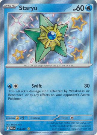 Scarlet & Violet: Paldean Fates : 118/091 - Staryu - Shiny Rare