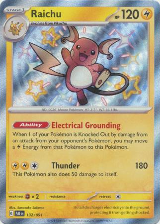 Scarlet & Violet: Paldean Fates : 132/091 - Raichu - Shiny Rare