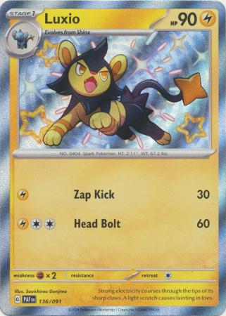 Scarlet & Violet: Paldean Fates : 136/091 - Luxio - Shiny Rare