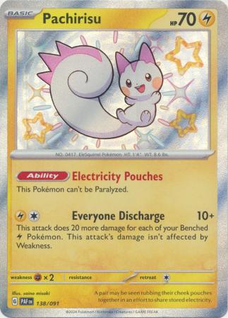 Scarlet & Violet: Paldean Fates : 138/091 - Pachirisu - Shiny Rare