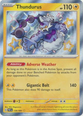 Scarlet & Violet: Paldean Fates : 139/091 - Thundurus - Shiny Rare