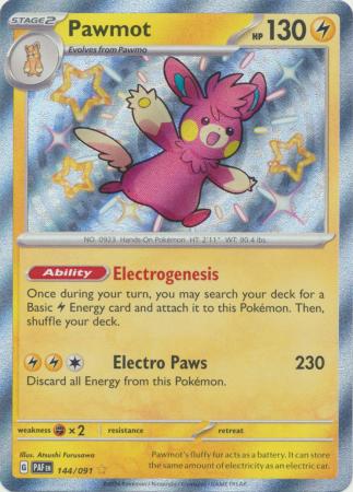 Scarlet & Violet: Paldean Fates : 144/091 - Pawmot - Shiny Rare