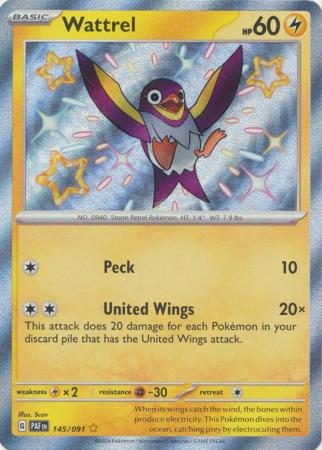 Scarlet & Violet: Paldean Fates : 145/091 - Wattrel - Shiny Rare