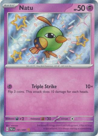 Scarlet & Violet: Paldean Fates : 151/091 - Natu - Shiny Rare
