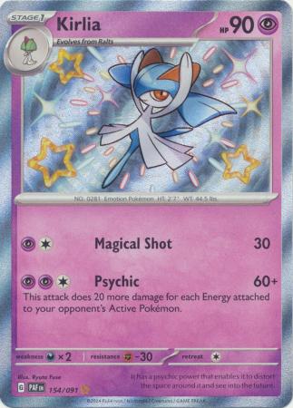 Scarlet & Violet: Paldean Fates : 154/091 - Kirlia - Shiny Rare