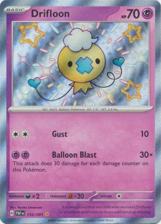 Scarlet & Violet: Paldean Fates :  155/091 - Drifloon - Shiny Rare