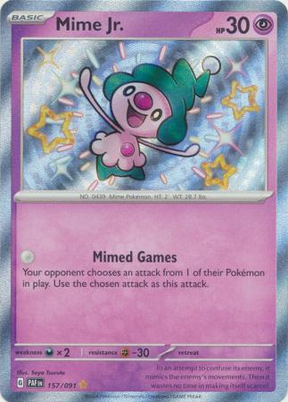Scarlet & Violet: Paldean Fates : 157/091 - Mime Jr. - Shiny Rare