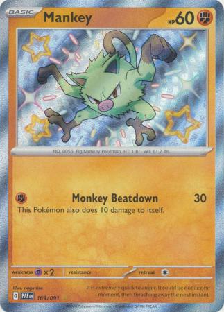 Scarlet & Violet: Paldean Fates : 169/091 - Mankey - Shiny Rare