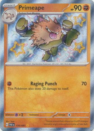 Scarlet & Violet: Paldean Fates : 170/091 - Primeape - Shiny Rare