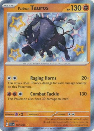 Scarlet & Violet: Paldean Fates : 172/091 - Paldean Tauros - Shiny Rare