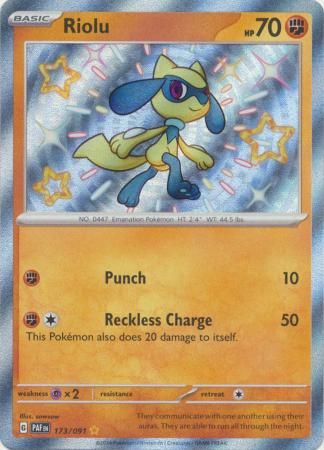 Scarlet & Violet: Paldean Fates : 173/091 - Riolu - Shiny Rare