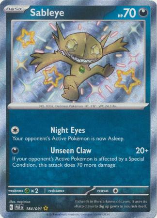 Scarlet & Violet: Paldean Fates : 184/091 - Sableye - Shiny Rare