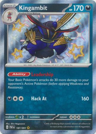 Scarlet & Violet: Paldean Fates : 187/091 - Kingambit - Shiny Rare