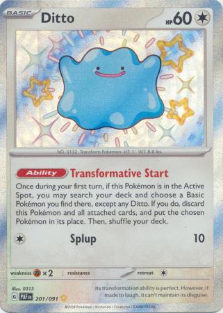 Scarlet & Violet: Paldean Fates : 201/091 - Ditto - Shiny Rare
