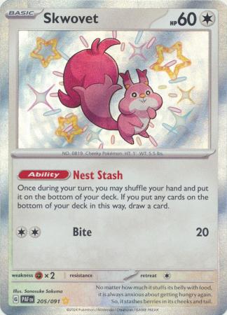 Scarlet & Violet: Paldean Fates : 205/091 - Skwovet - Shiny Rare