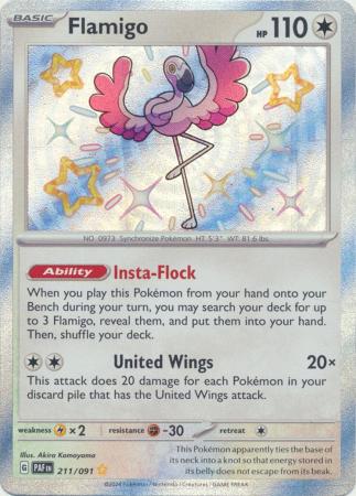 Scarlet & Violet: Paldean Fates : 211/091 - Flamigo - Shiny Rare