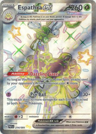 Scarlet & Violet: Paldean Fates : 214/091 - Espathra ex - Shiny Ultra Rare