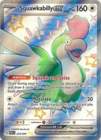 Scarlet & Violet: Paldean Fates : 223/091 - Squawkabilly ex - Shiny Ultra Rare