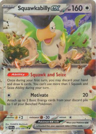 Scarlet & Violet: Paldean Fates : 075/091 - Squawkabilly ex - Ultra Rare