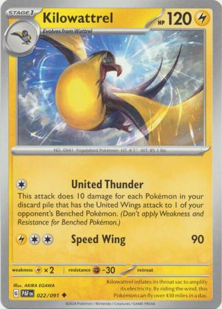 Scarlet & Violet: Paldean Fates : 022/091 - Kilowattrel - Uncommon
