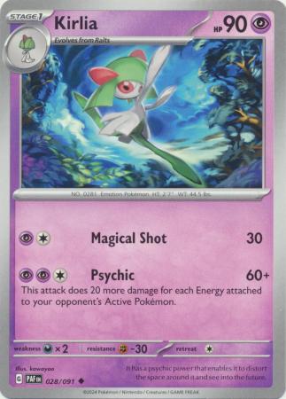 Scarlet & Violet: Paldean Fates : 028/091 - Kirlia - Uncommon