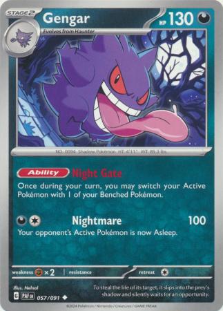 Scarlet & Violet: Paldean Fates : 057/091 - Gengar - Uncommon