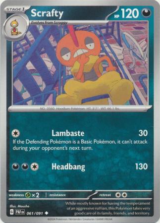 Scarlet & Violet: Paldean Fates : 061/091 - Scrafty - Uncommon