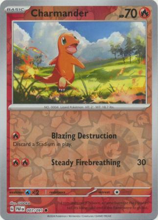 Scarlet & Violet: Paldean Fates : 007/091 - Charmander - Common Reverse Holo