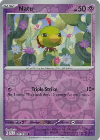 Scarlet & Violet: Paldean Fates : 025/091 - Natu - Common Reverse Holo