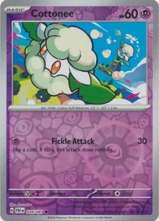 Scarlet & Violet: Paldean Fates : 034/091 - Cottonee - Common Reverse Holo